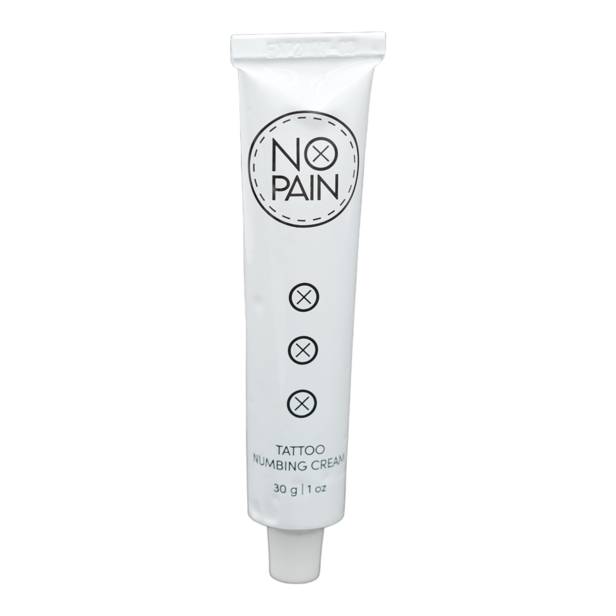 No Pain Tattoo Numbing Cream 100ml tube for pre-tattoo pain relief.