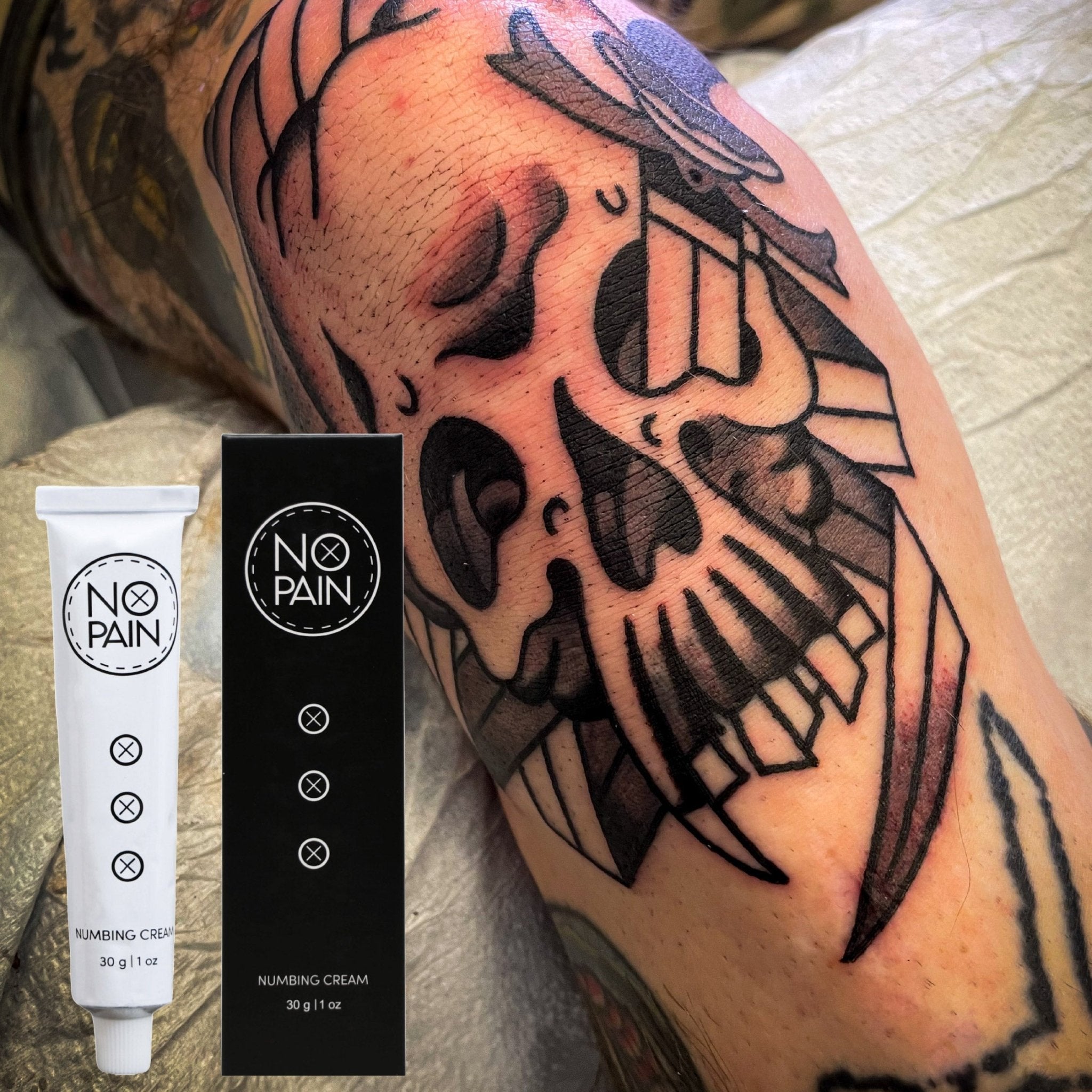 No Pain Tattoo Numbing Cream (90%) - Long Lasting Relief for Painless Tattoos (30g | 1 oz) - No Pain Tattoo