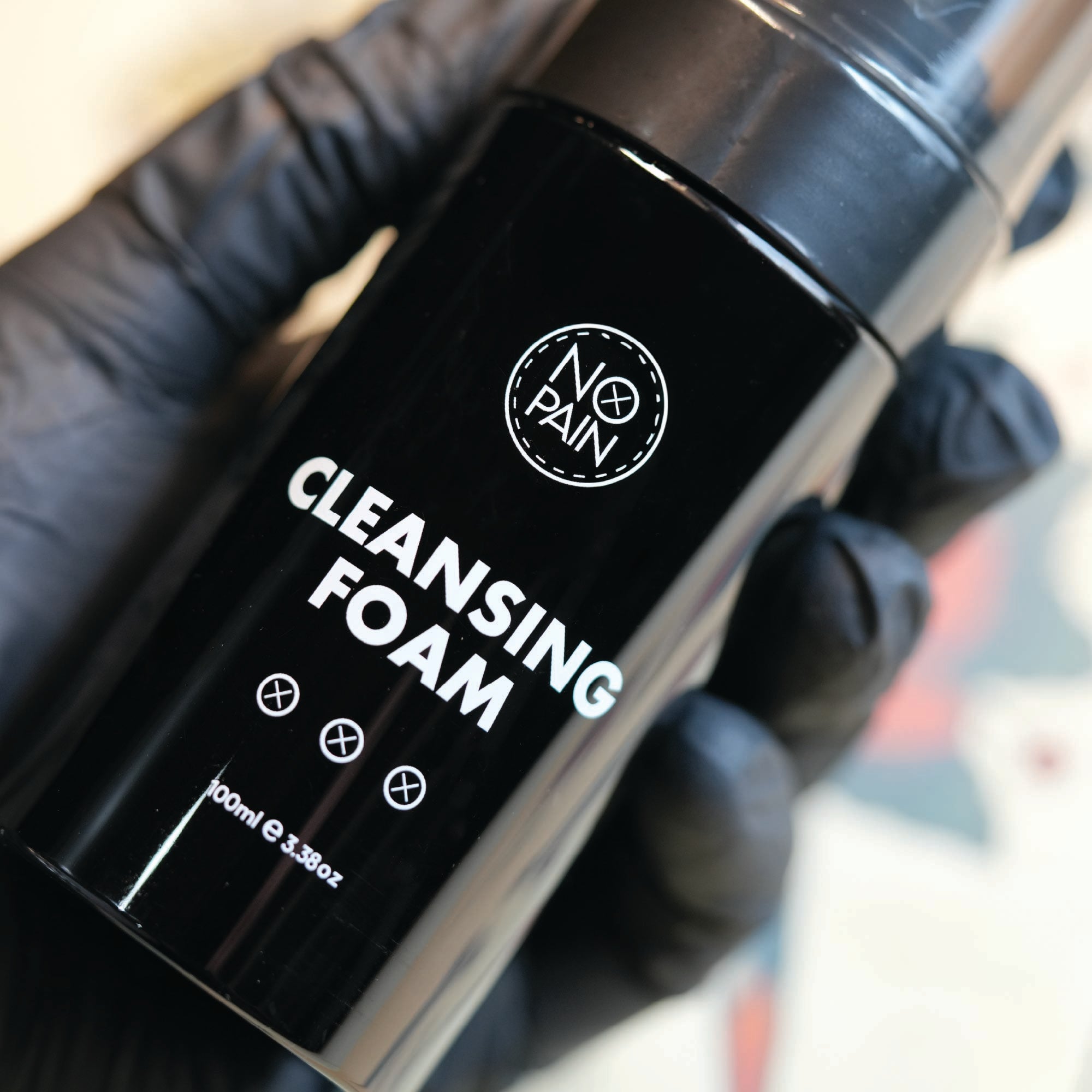 No Pain Tattoo Antibacterial Cleansing Foam for Tattoo Prep & Care (100ml / 3.38oz) - No Pain Tattoo