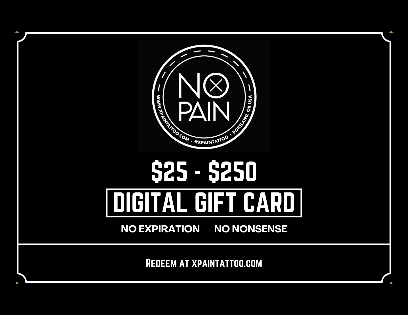 No Pain Tattoo Gift Card: The Ultimate Gift for Tattooers and Enthusiasts - No Pain Tattoo